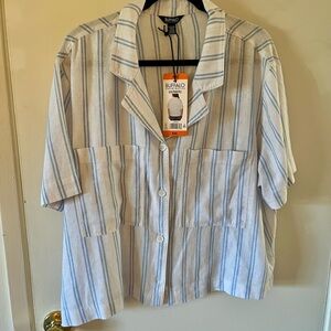 Buffalo David Bitton Blue and White Striped Shirt
Women’s